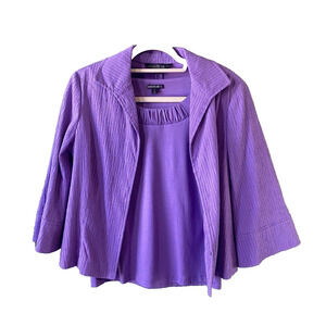 Lafayette 148 Blazer Size 8 & Matching Shirt Size Small Bell Sleeves Office Work